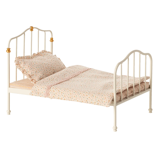 Maileg Vintage Double Bed | Mouse - Off White