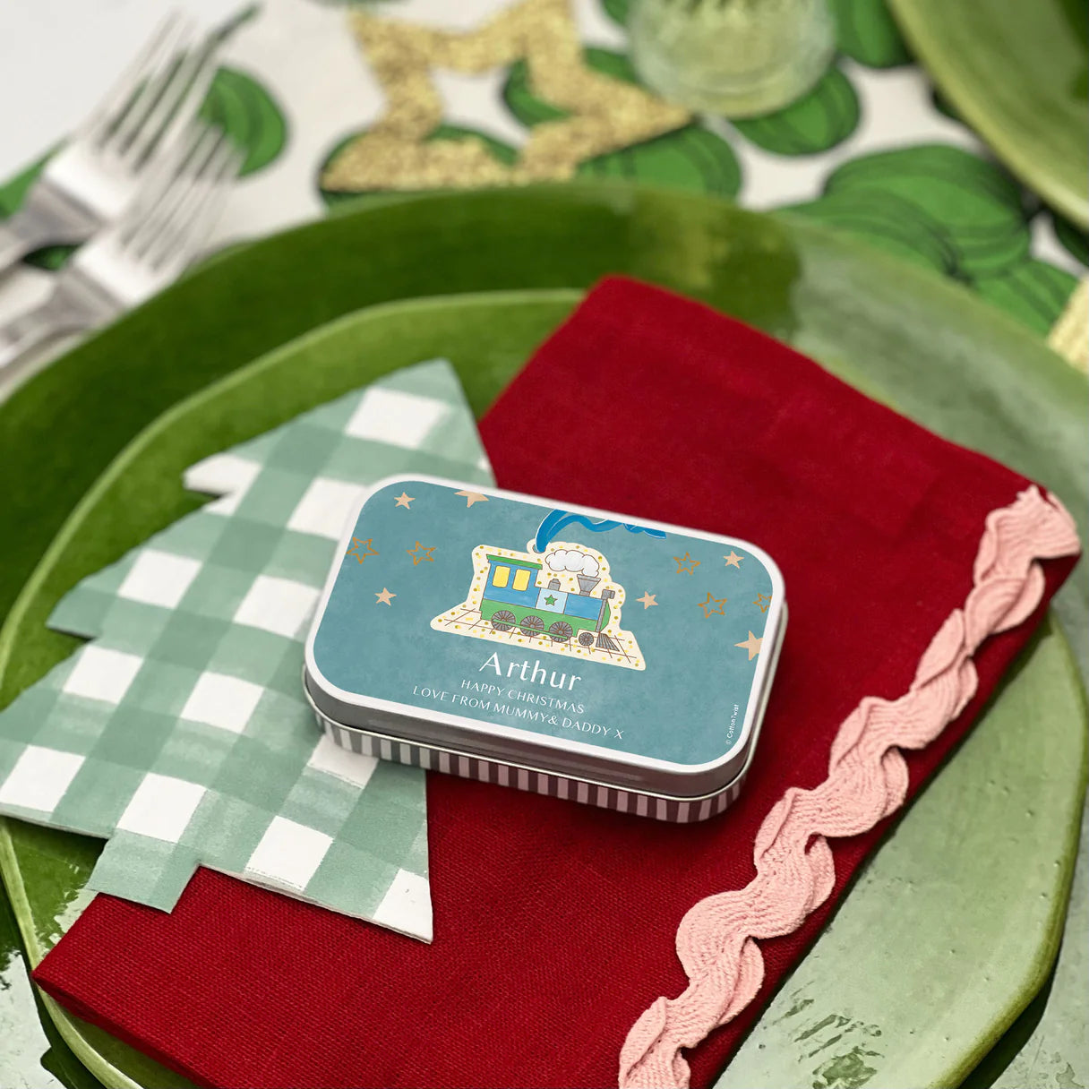 Cotton Twist Activity Tin - Vintage Train Decoration - Little Reef and Friends