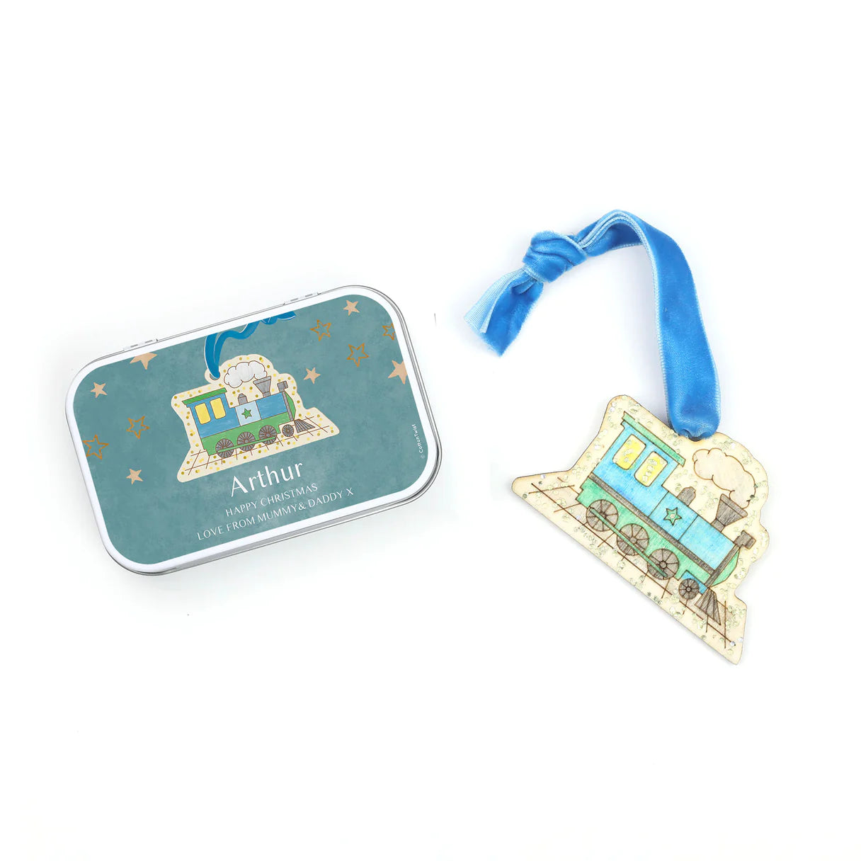 Cotton Twist Activity Tin - Vintage Train Decoration - Little Reef and Friends
