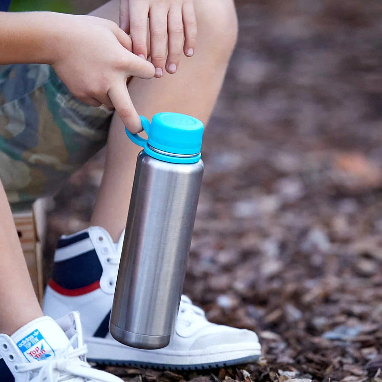 PlanetBox Stainless Steel Water Bottle 532ml - Teal - Little Reef and Friends