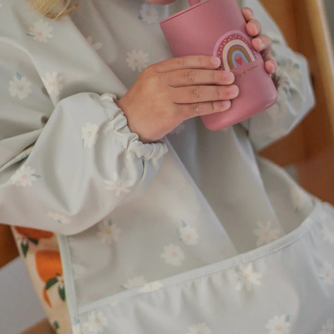 Over The Dandelions Waterproof Long-sleeve Bib - Daisy - Little Reef and Friends