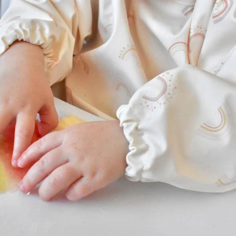 Over The Dandelions Waterproof Long-sleeve Bib - Rainbow - Little Reef and Friends