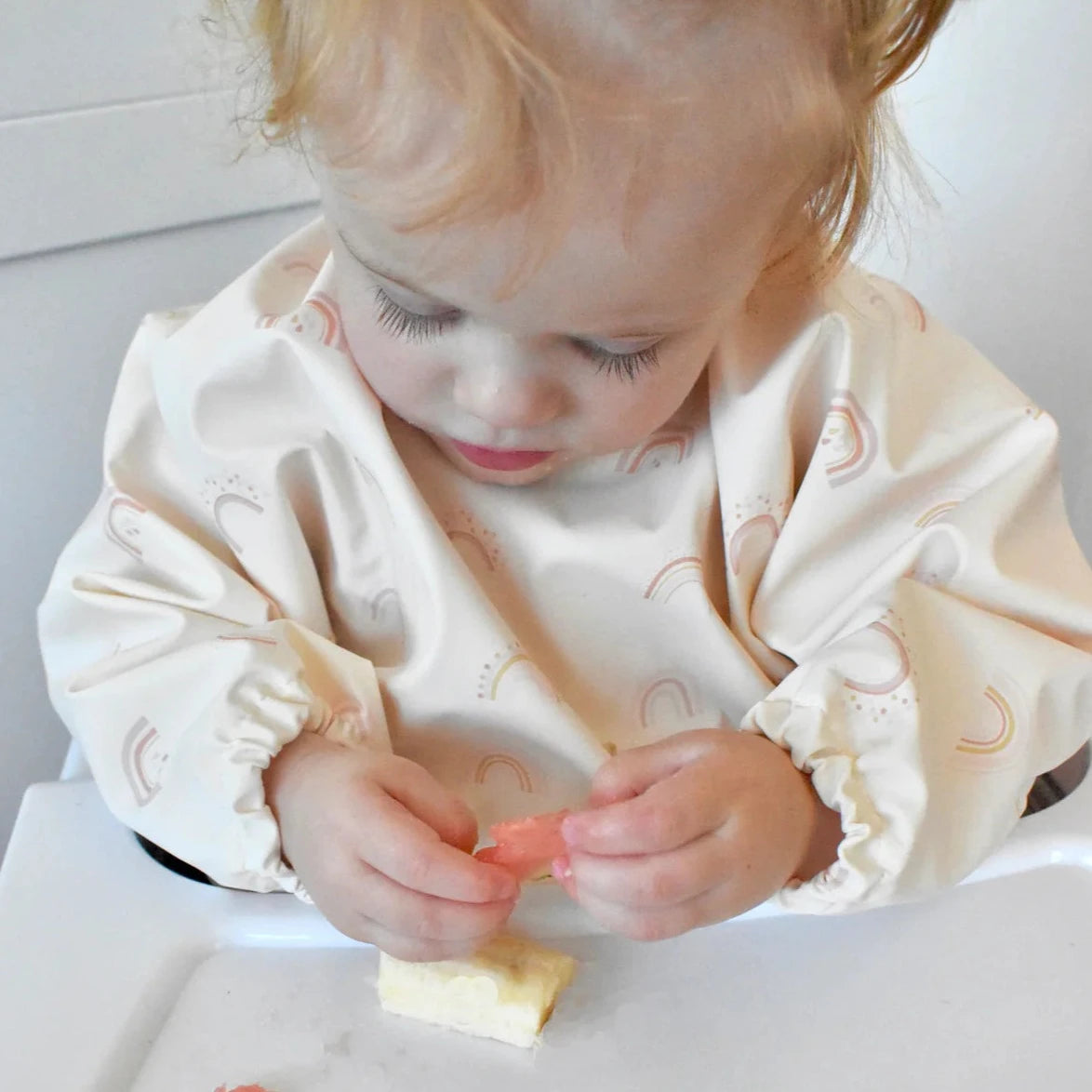 Over The Dandelions Waterproof Long-sleeve Bib - Rainbow - Little Reef and Friends