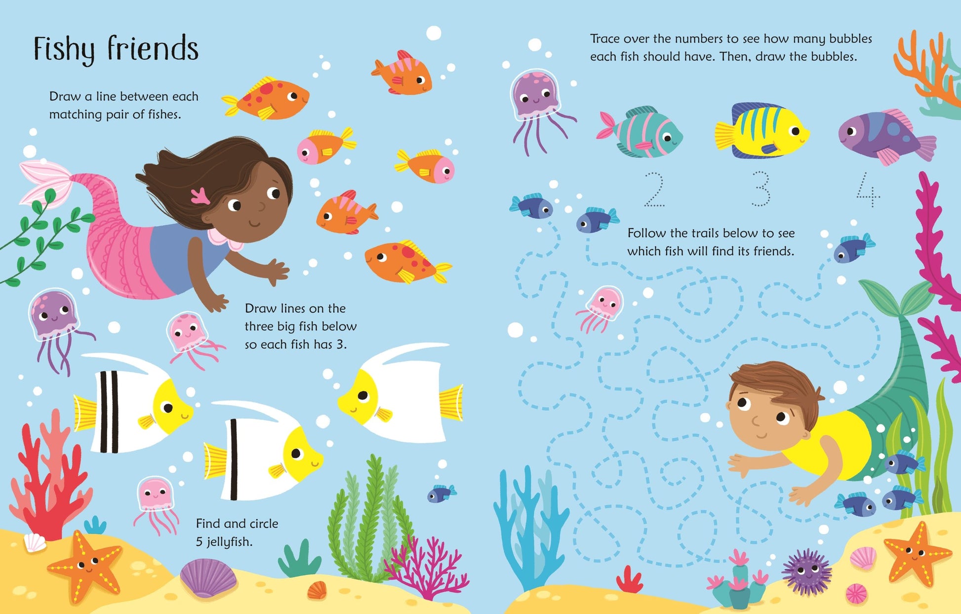 Wipe Clean Activity Book - Mermaid - Little Reef and Friends
