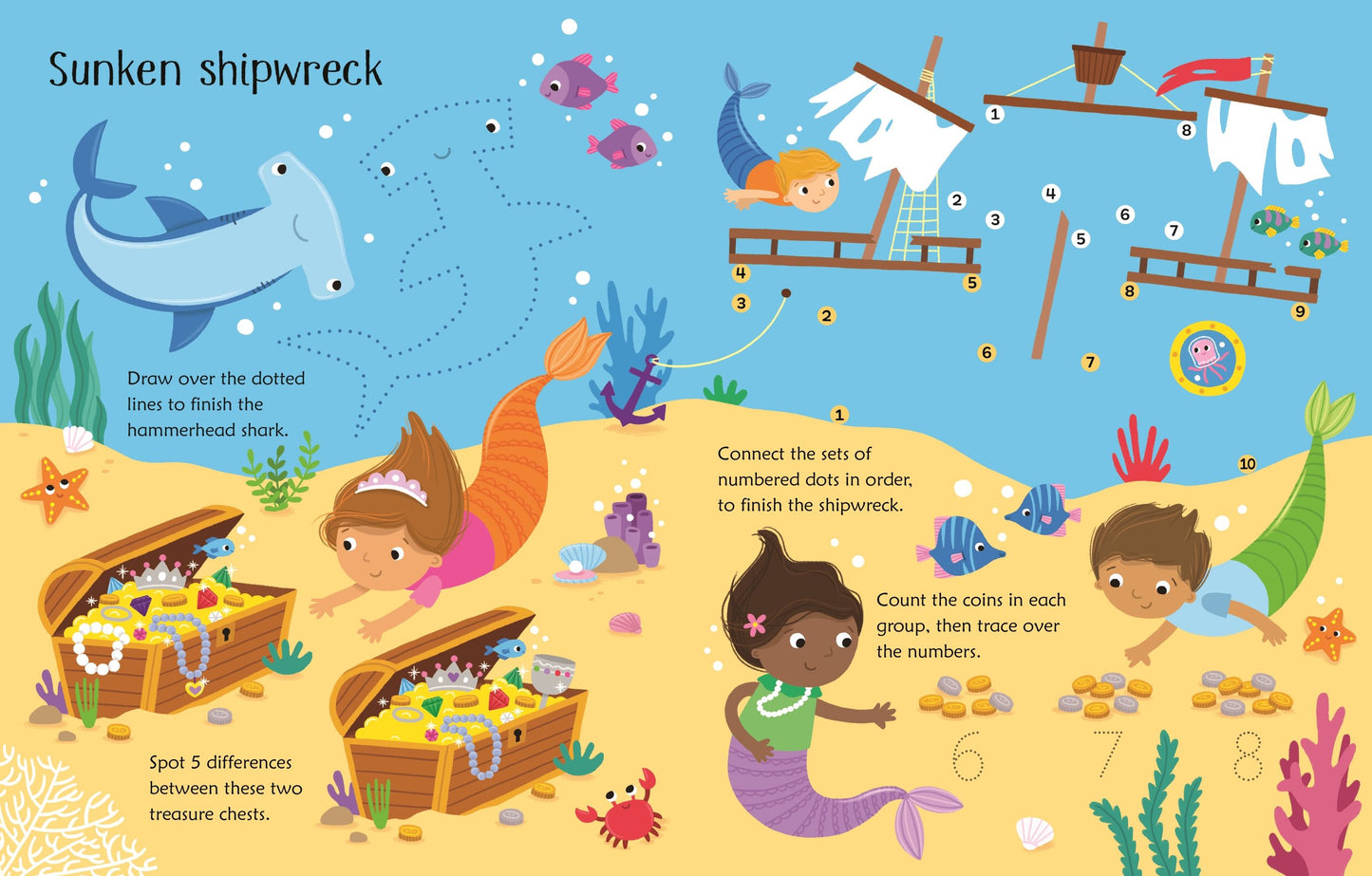 Wipe Clean Activity Book - Mermaid - Little Reef and Friends