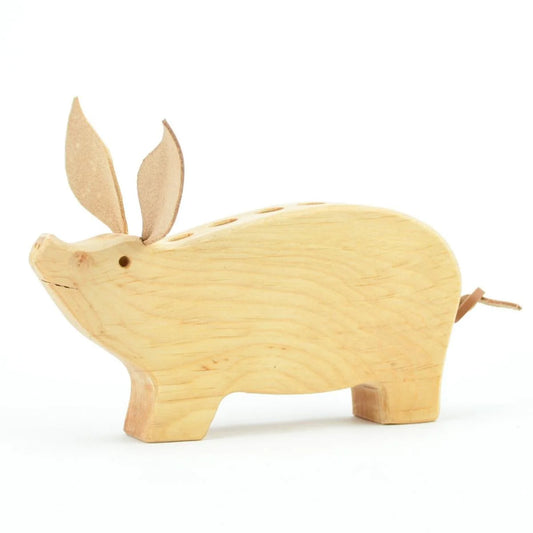 Drei Blätter Wooden Pencil Holder | Pig - 6 holes