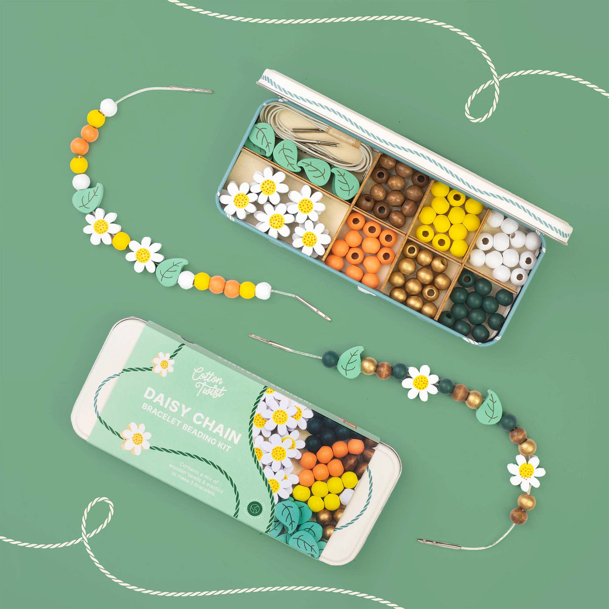 Cotton Twist Wooden Bracelet Making Kit - Daisy