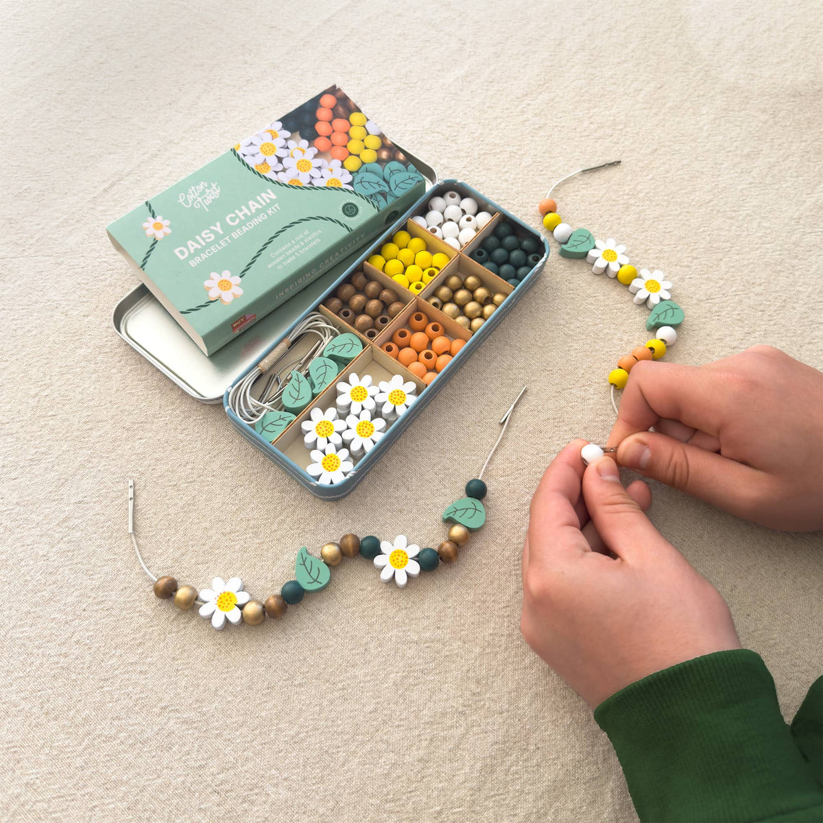 Cotton Twist Wooden Bracelet Making Kit - Daisy