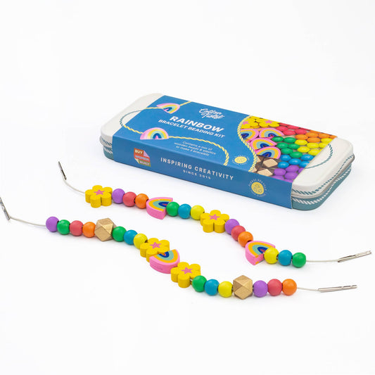 Cotton Twist Wooden Bracelet Making Kit - Rainbow Colours