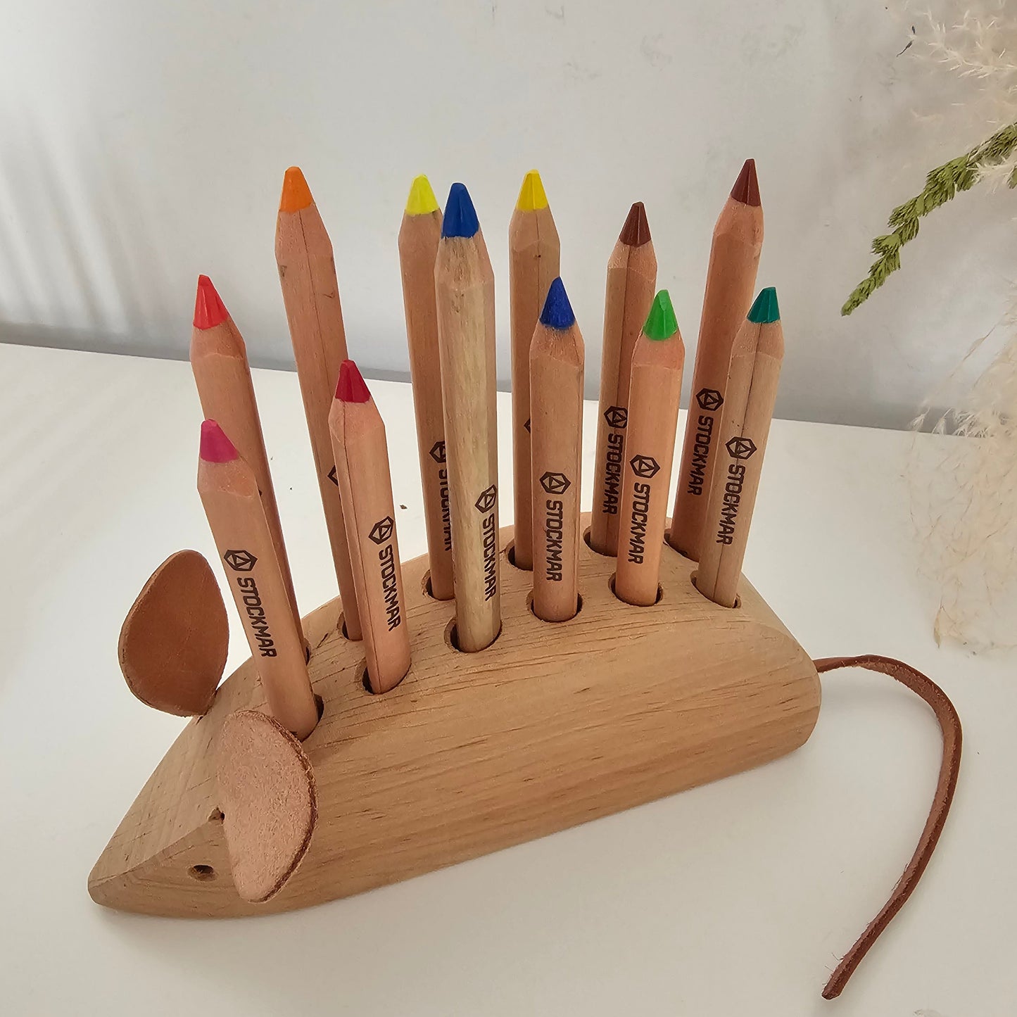 Drei Blätter Wooden Pencil Holder | Mouse - 12 holes