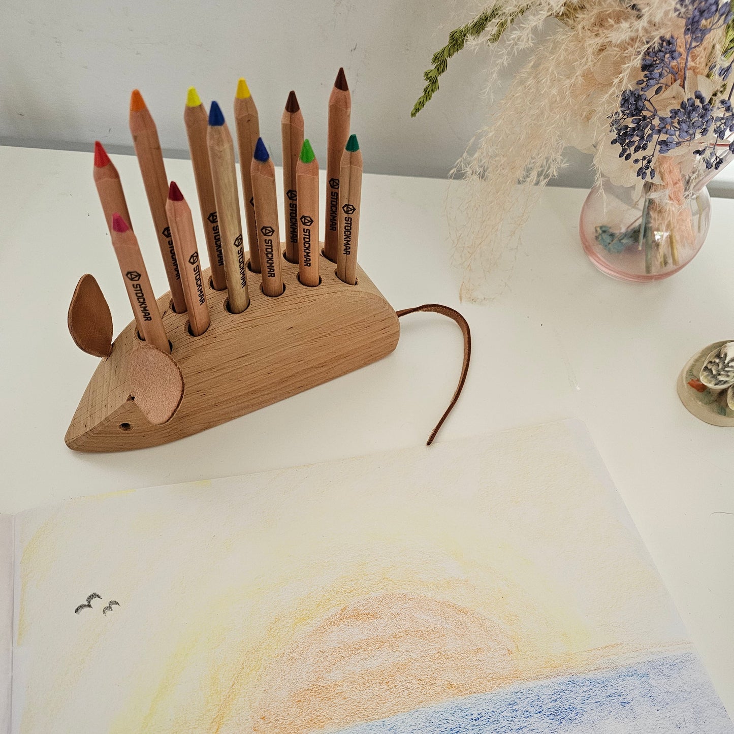 Drei Blätter Wooden Pencil Holder | Mouse - 12 holes