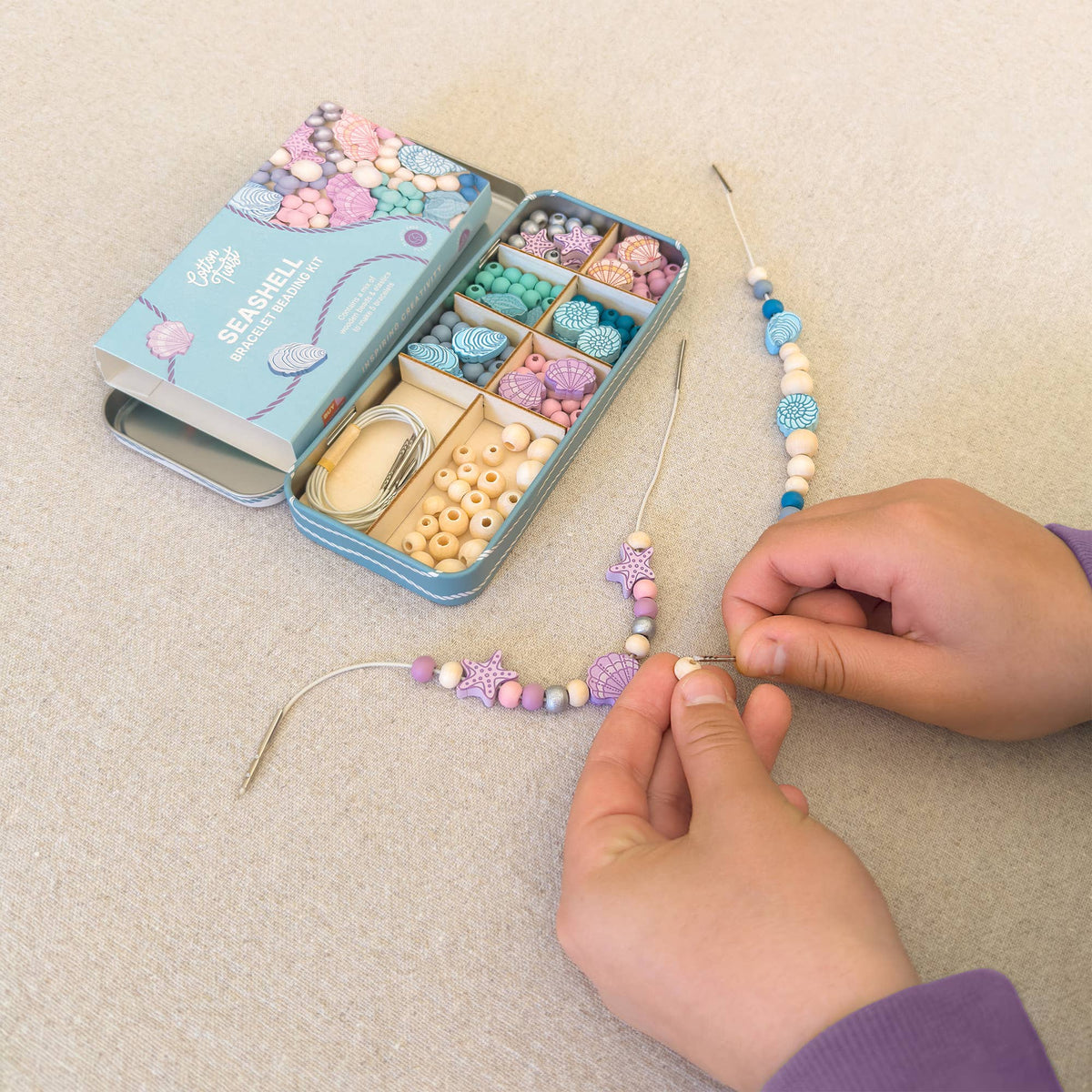 Cotton Twist Wooden Bracelet Making Kit - Seashell