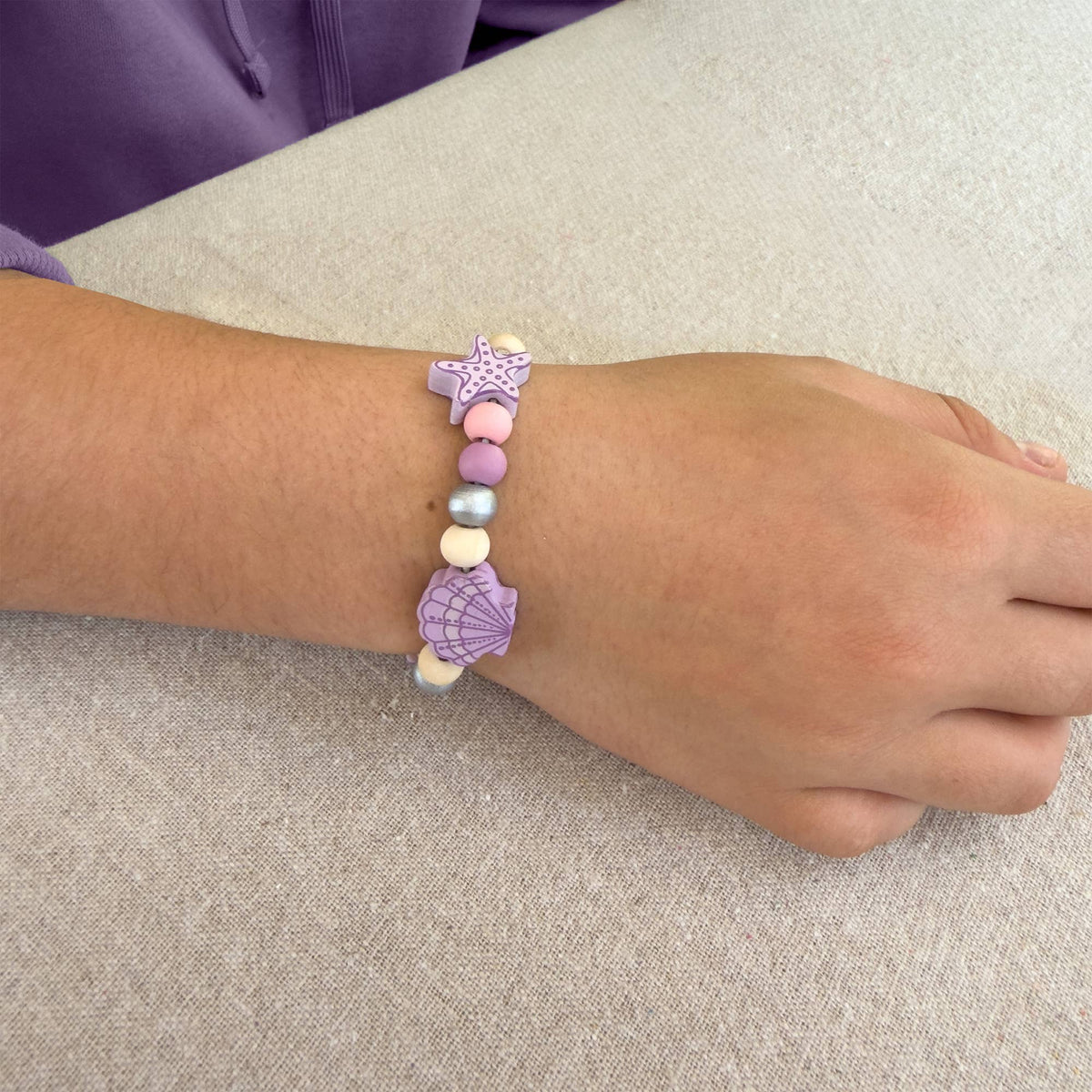 Cotton Twist Wooden Bracelet Making Kit - Seashell