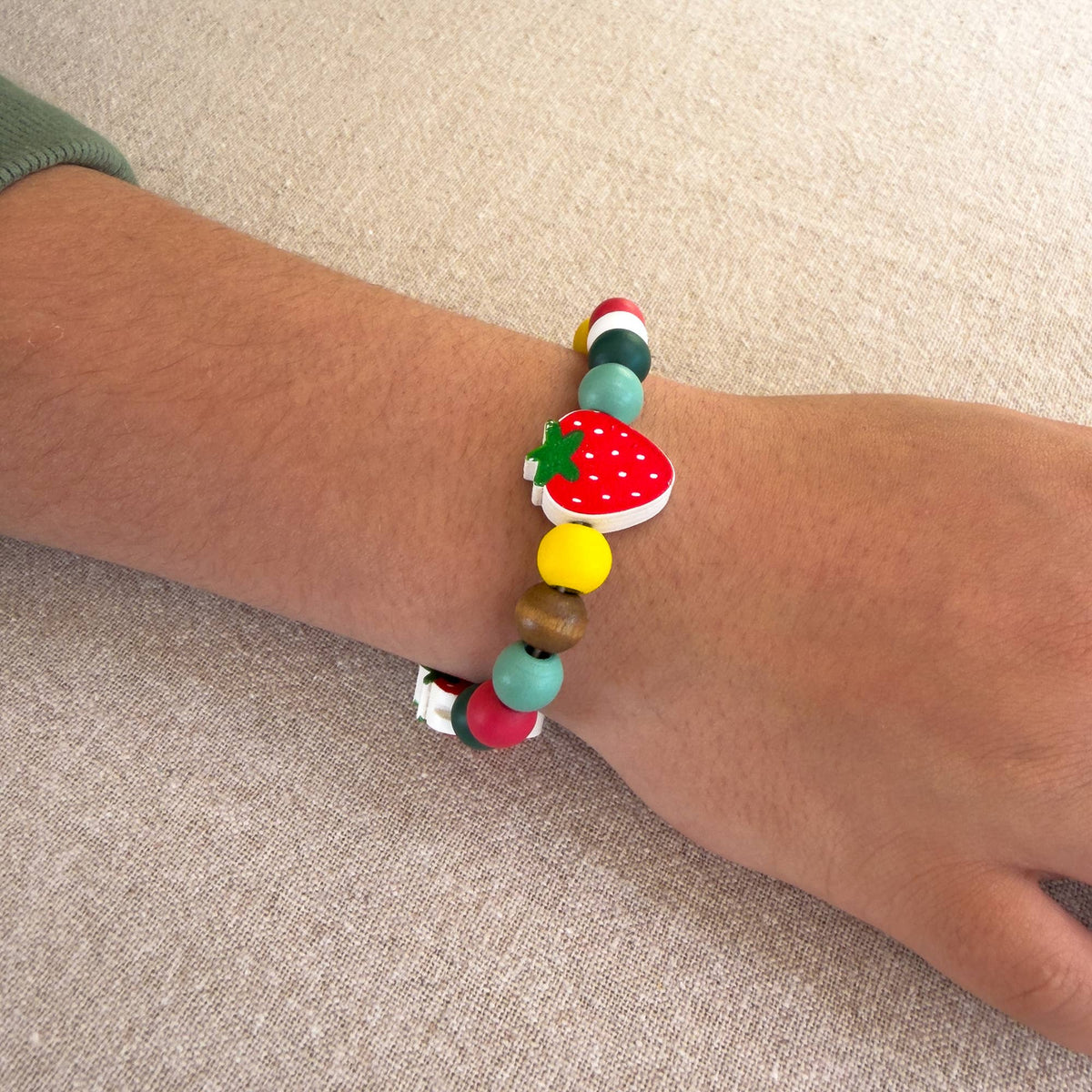 Cotton Twist Wooden Bracelet Making Kit - Strawberry