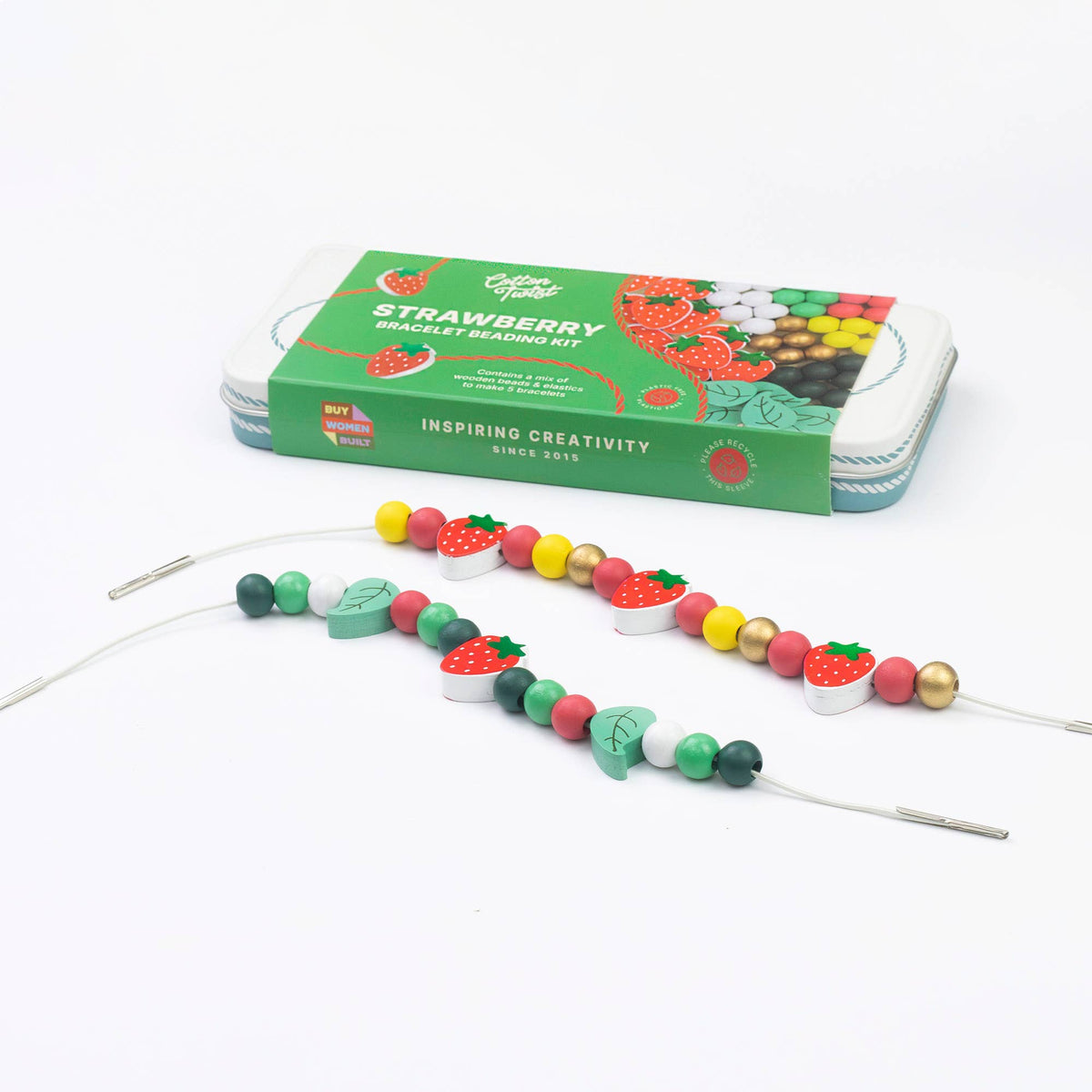 Cotton Twist Wooden Bracelet Making Kit - Strawberry