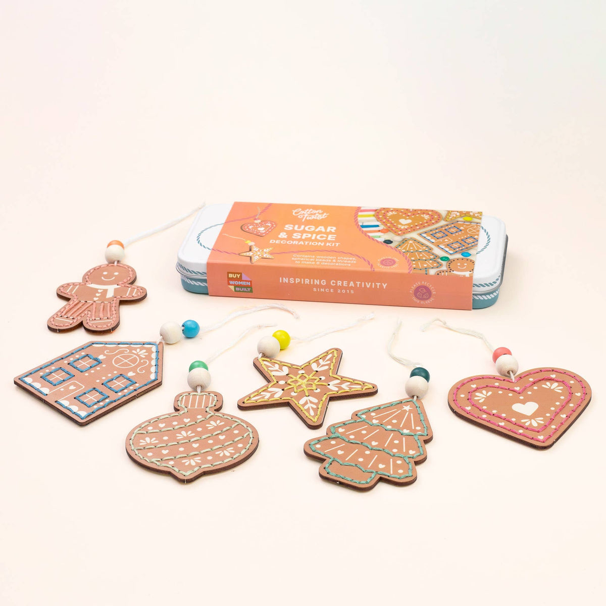Cotton Twist Wooden Craft Kit - Sugar & Spice Christmas Decoration Kit