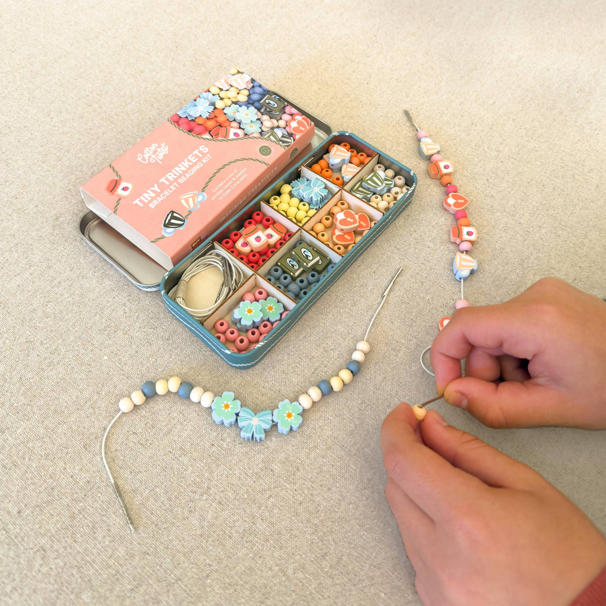 Cotton Twist Wooden Bracelet Making Kit - Tiny Trinkets