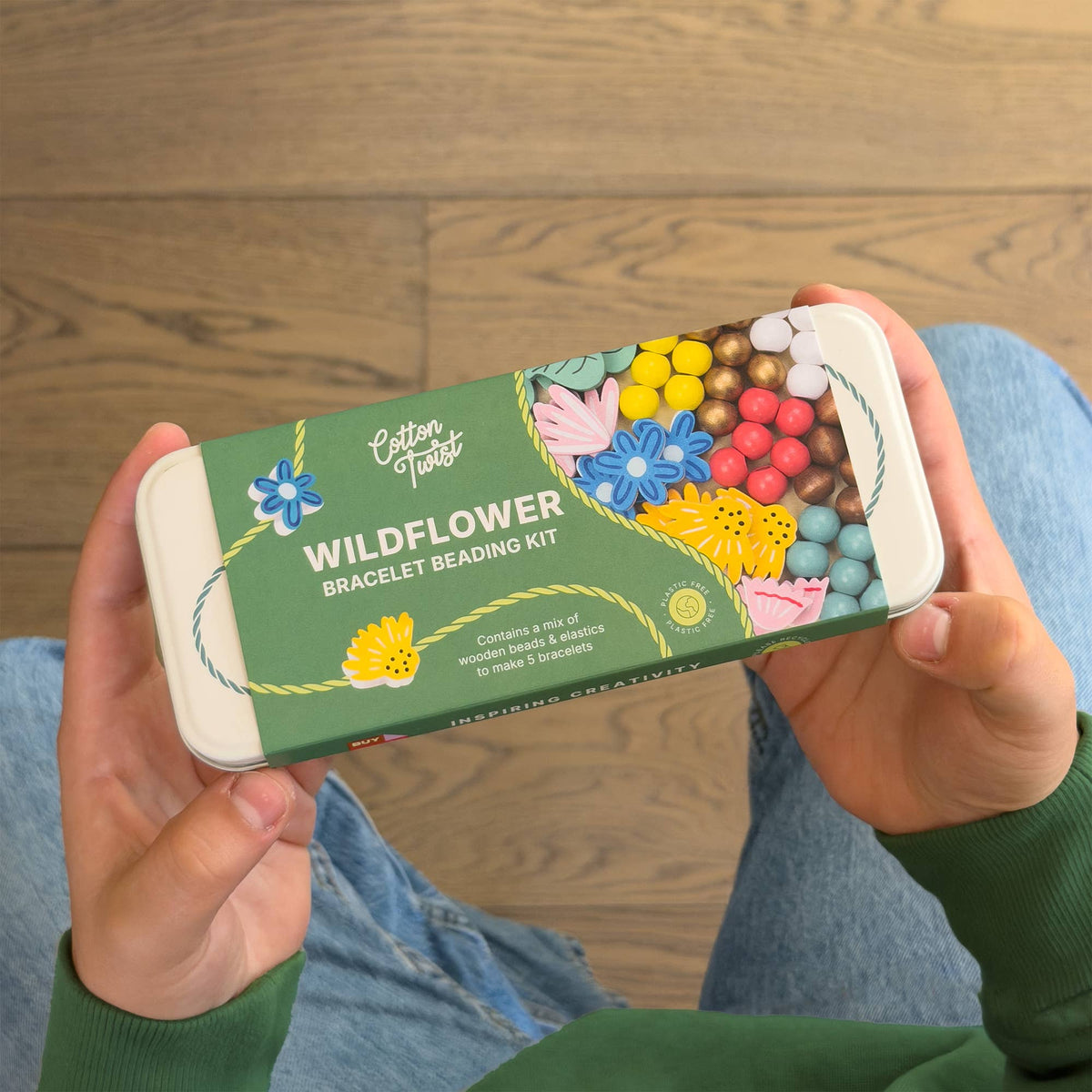 Cotton Twist Wooden Bracelet Making Kit - Wildflowers
