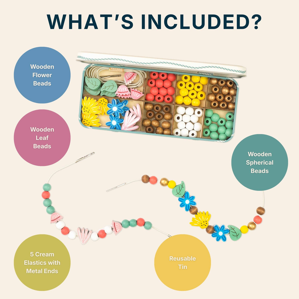 Cotton Twist Wooden Bracelet Making Kit - Wildflowers