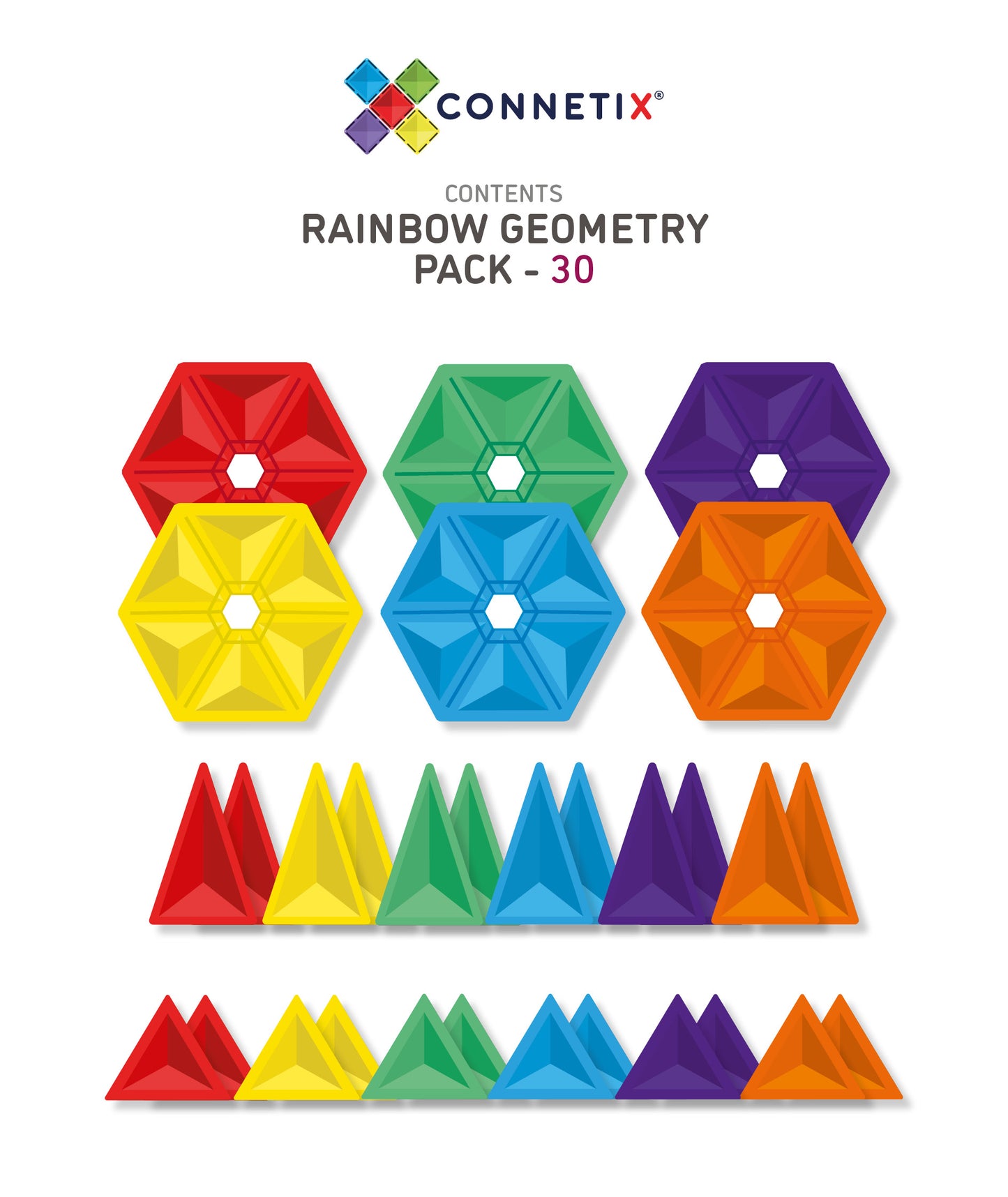 30 Piece Geometry Pack - Rainbow - Little Reef and Friends