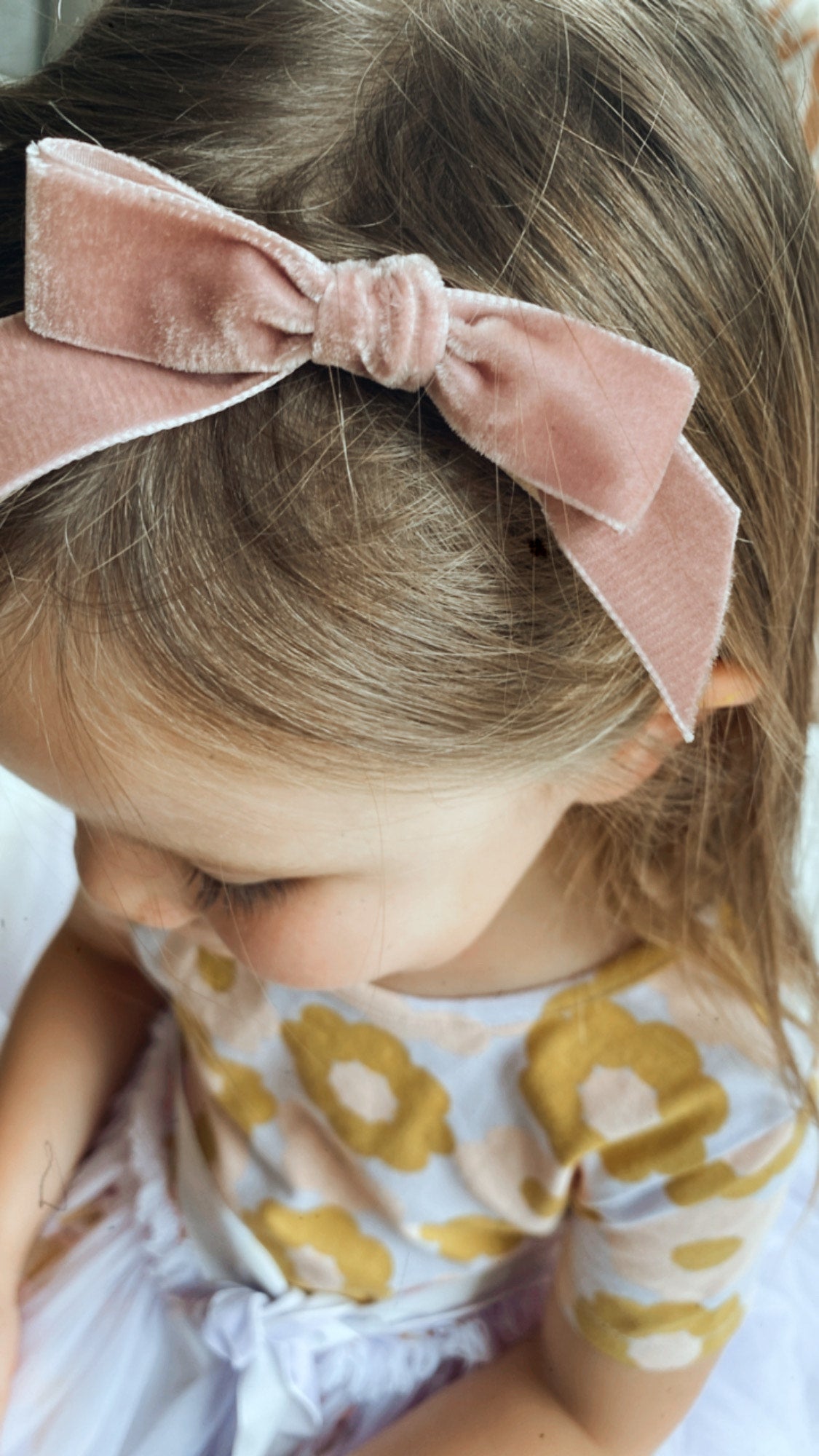 Velvet Bow Headband - Blush - Little Reef and Friends