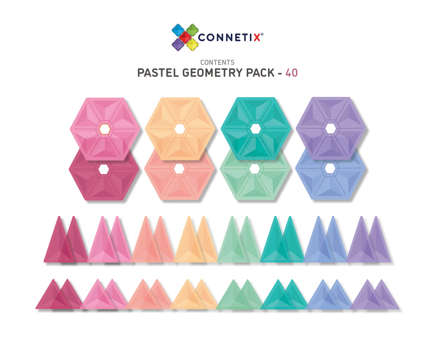 40 Piece Geometry Pack - Pastel - Little Reef and Friends