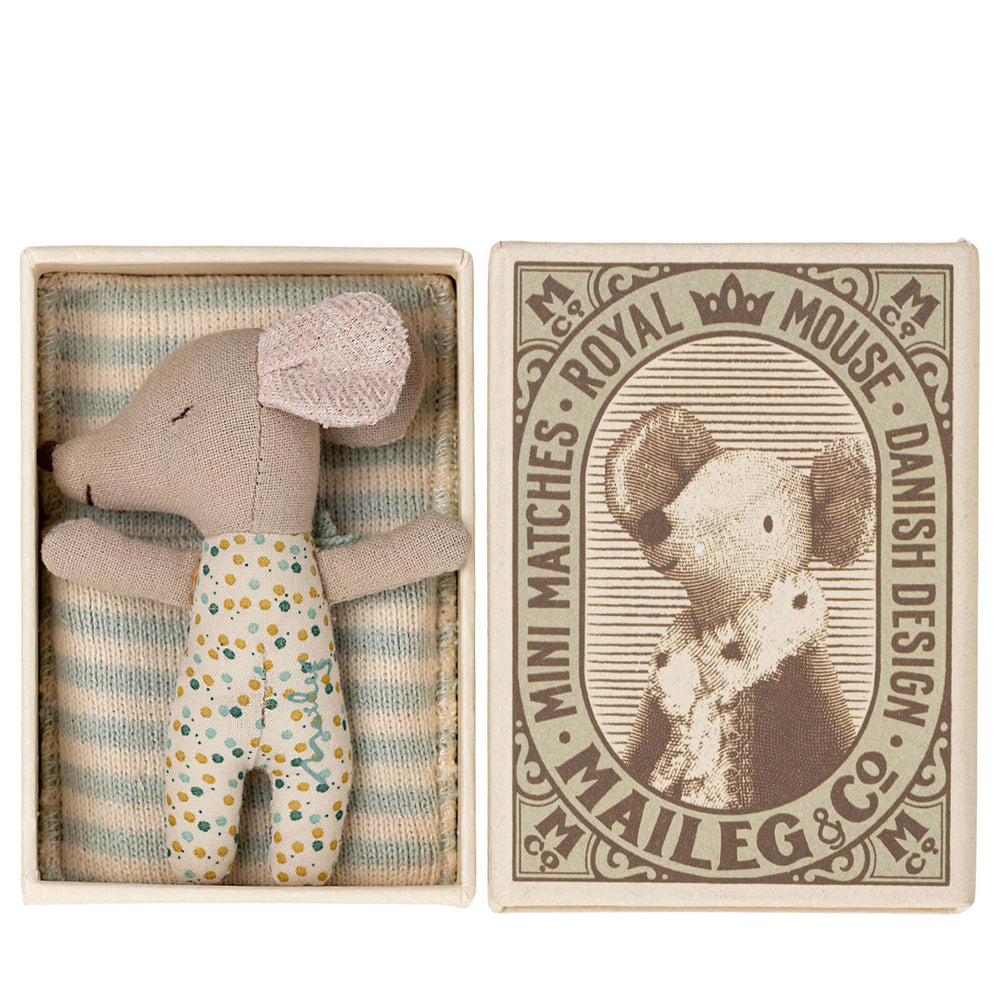 Baby Mouse in Box - Sleepy Wakey Blue - Little Reef and Friends
