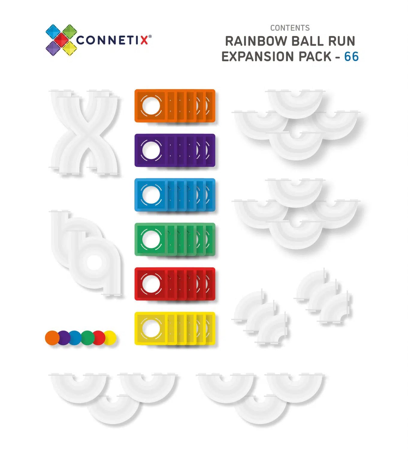 66 pc Ball Run Expansion Pack - Rainbow - Little Reef and Friends