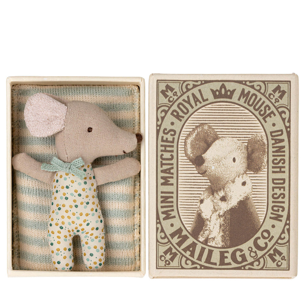 Baby Mouse in Box - Sleepy Wakey Blue - Little Reef and Friends