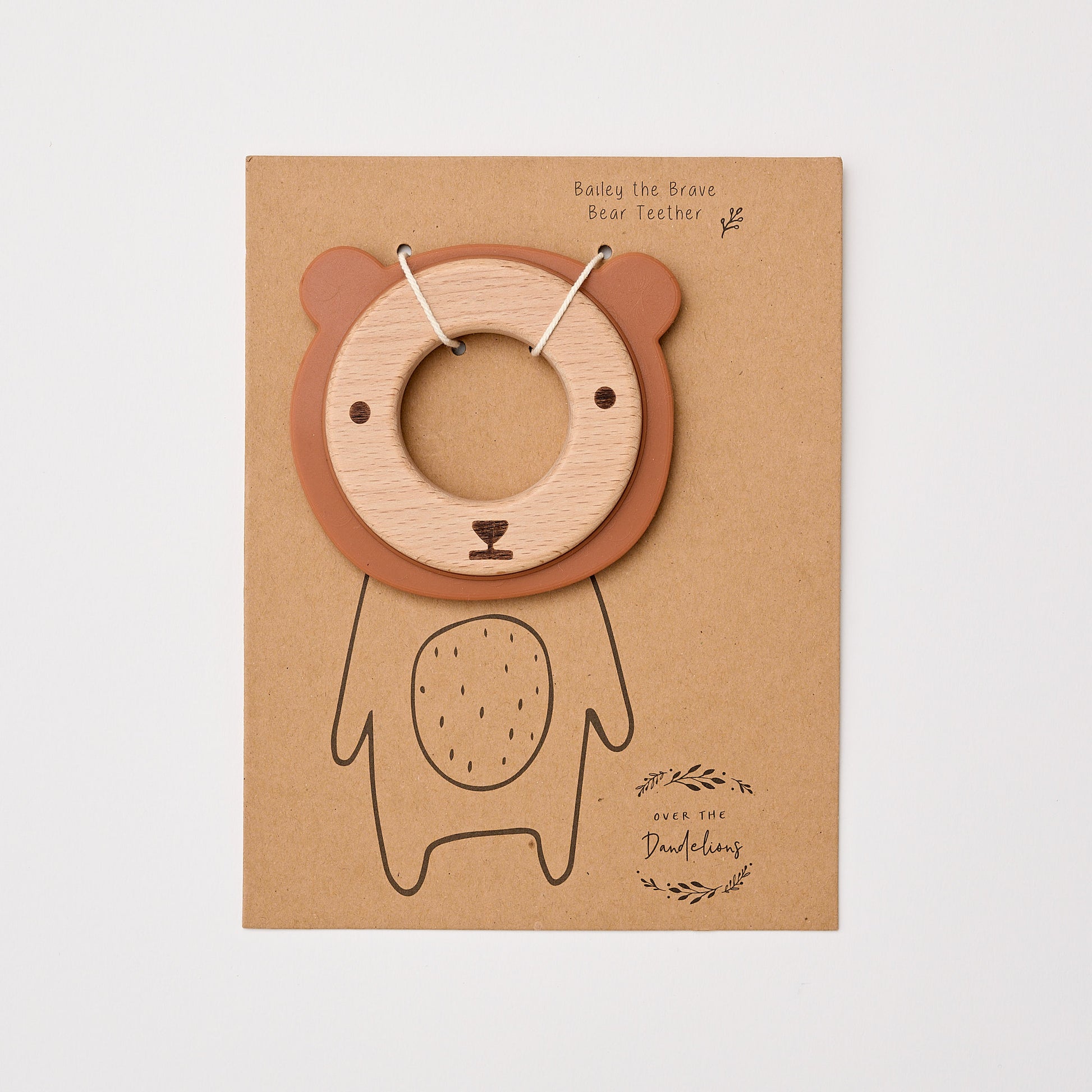 Bear Silicone & Wood Teether - Little Reef and Friends