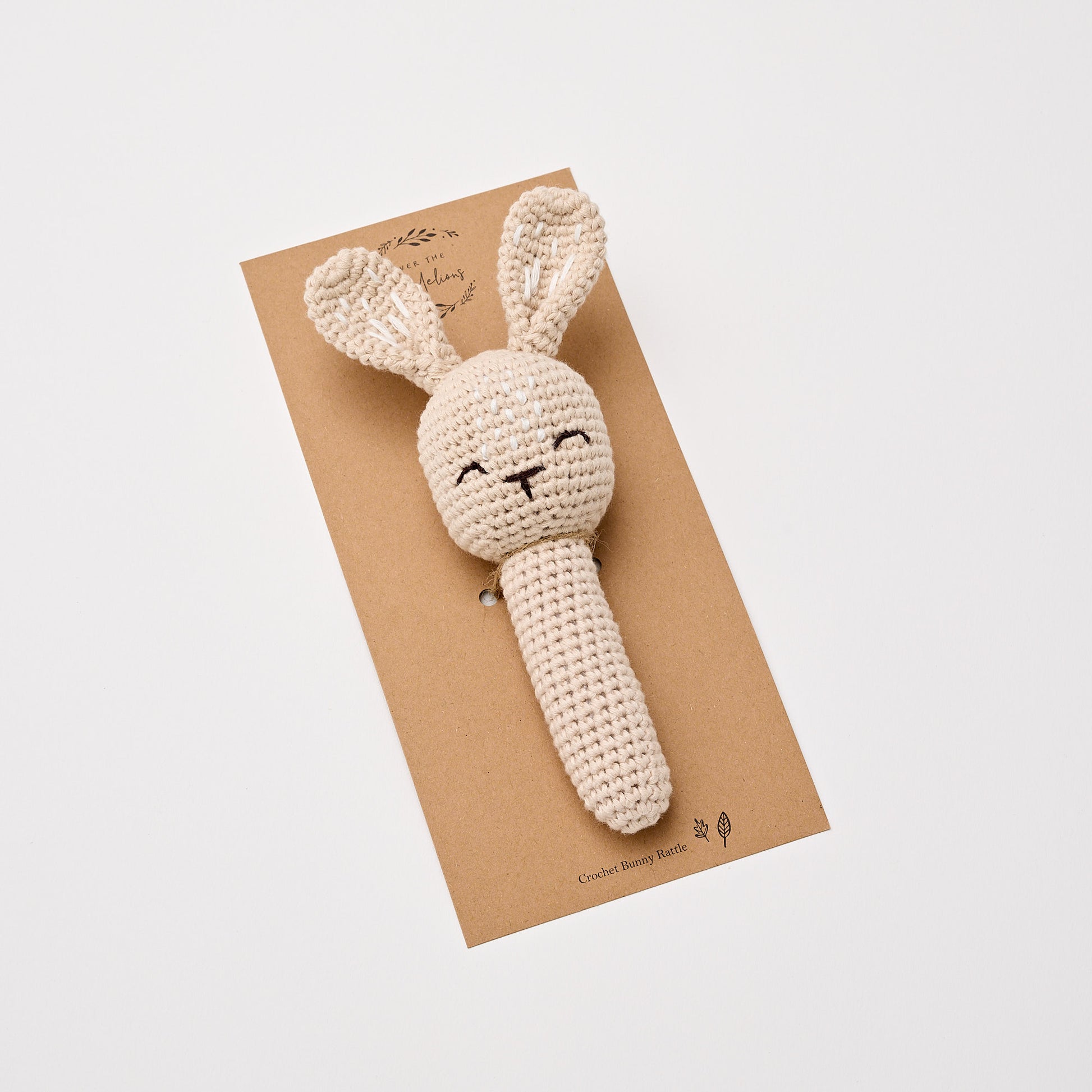 Crochet Bunny Rattle - Sand - Little Reef and Friends