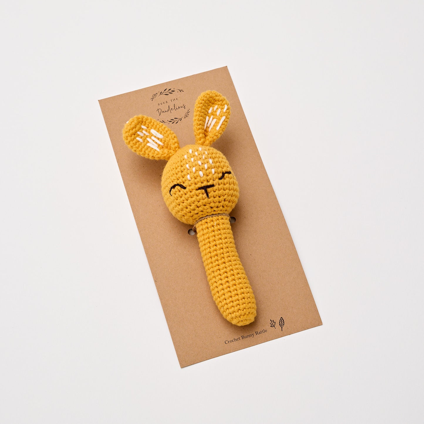 Crochet Bunny Rattle - Sunshine - Little Reef and Friends