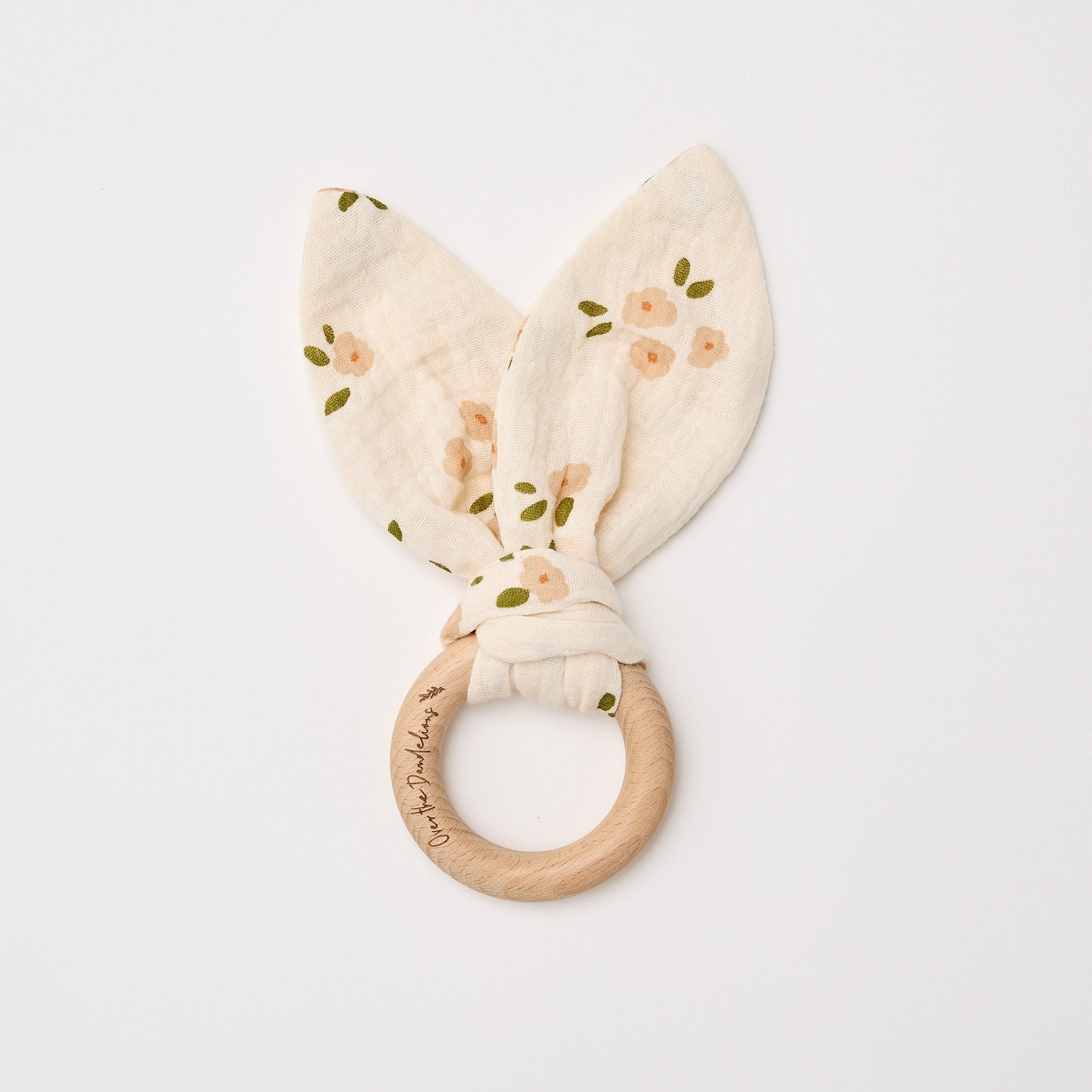 Organic Muslin Bunny Ears Teether - Daisy - Little Reef and Friends