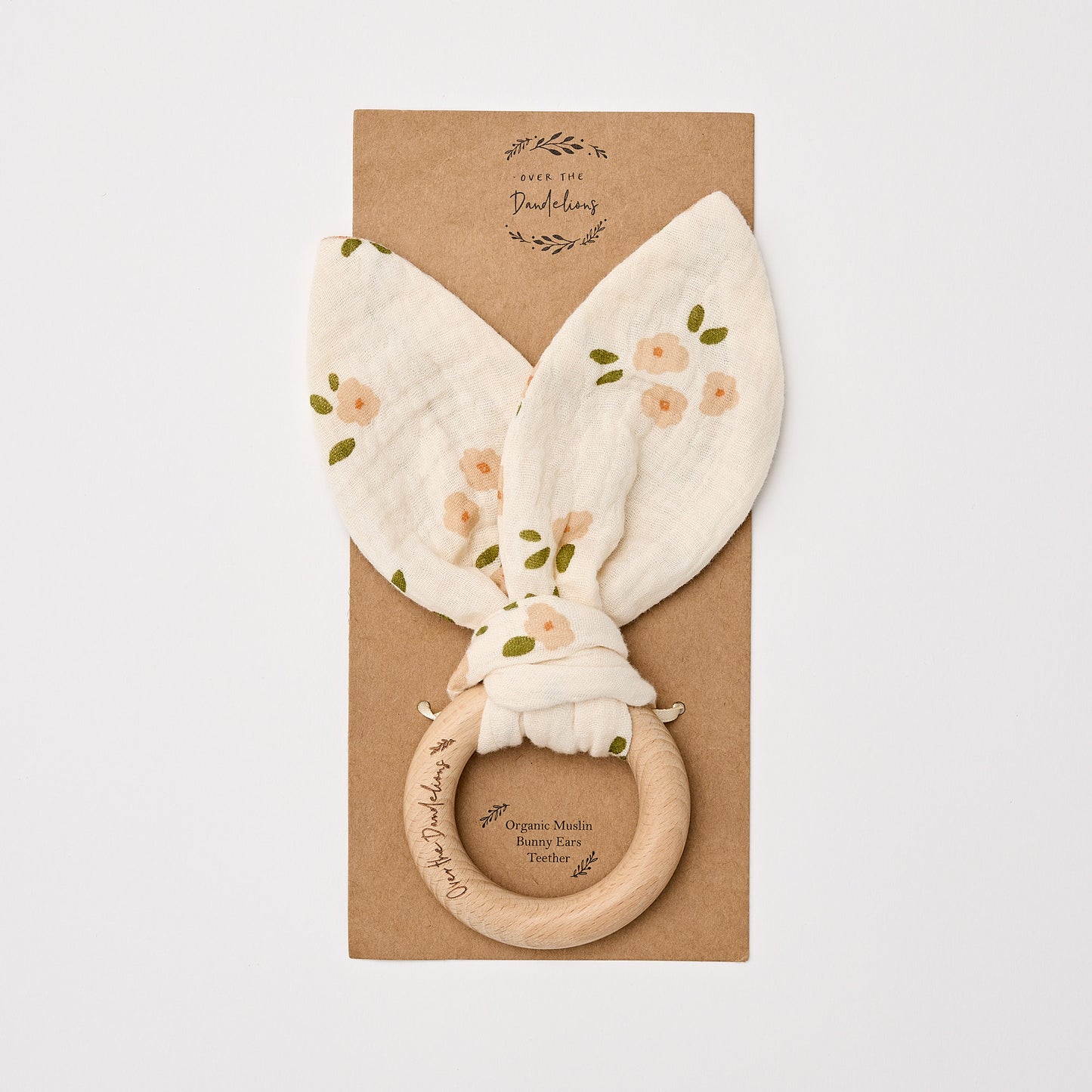 Organic Muslin Bunny Ears Teether - Daisy - Little Reef and Friends