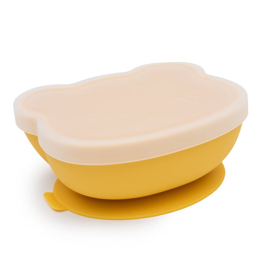 Bear Stickie Bowl with Lid - Yellow - Little Reef and Friends