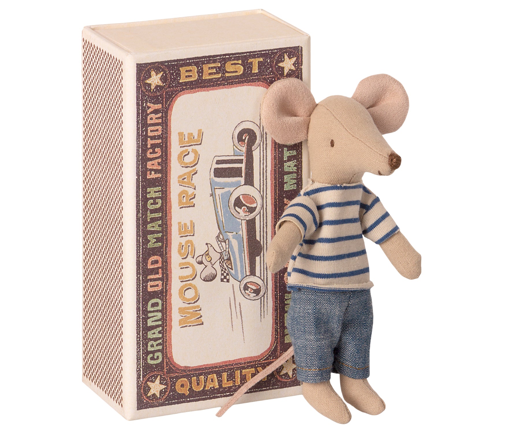 Big Brother Mouse in Box - Blue Stripes - Little Reef and Friends