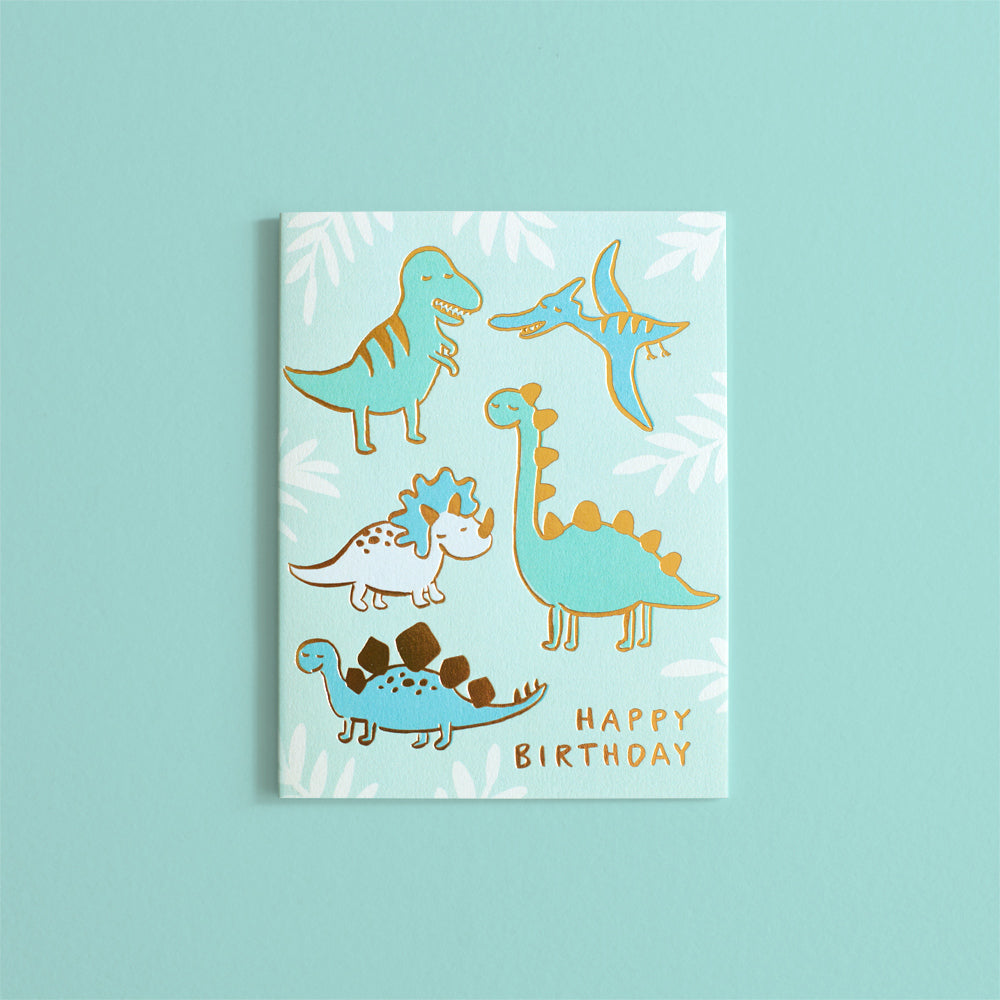 Happy Birthday Greeting Card - Dinos - Little Reef and Friends