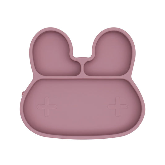 Bunny Stickie Plate - Dusty Rose - Little Reef and Friends