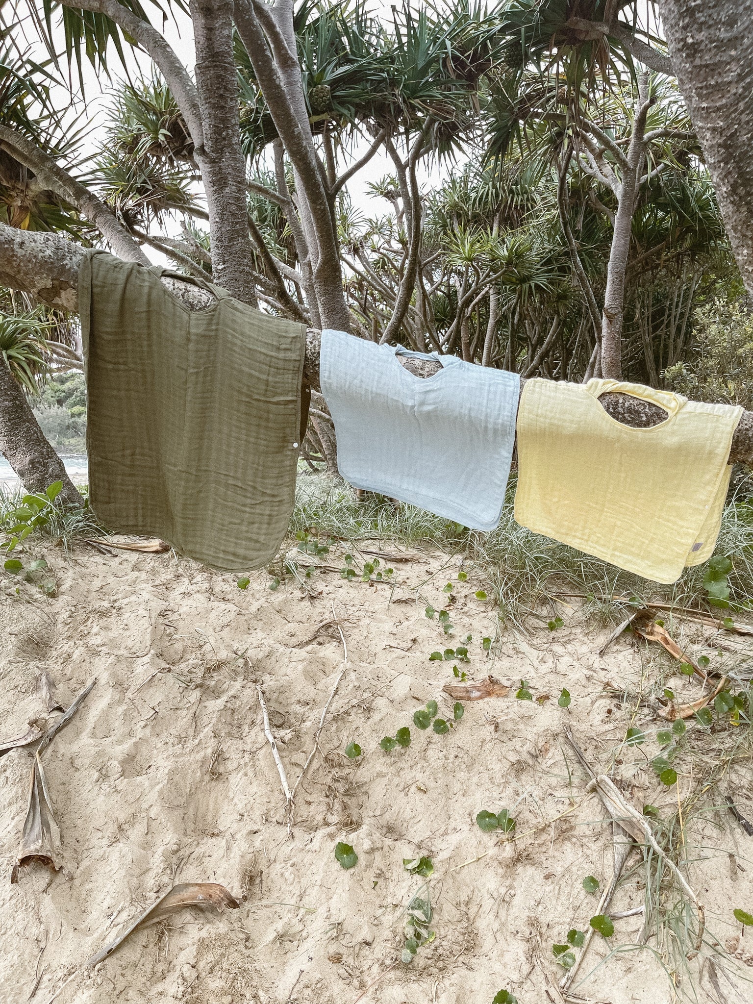 Organic Hooded Poncho Towel - Olive - Little Reef and Friends