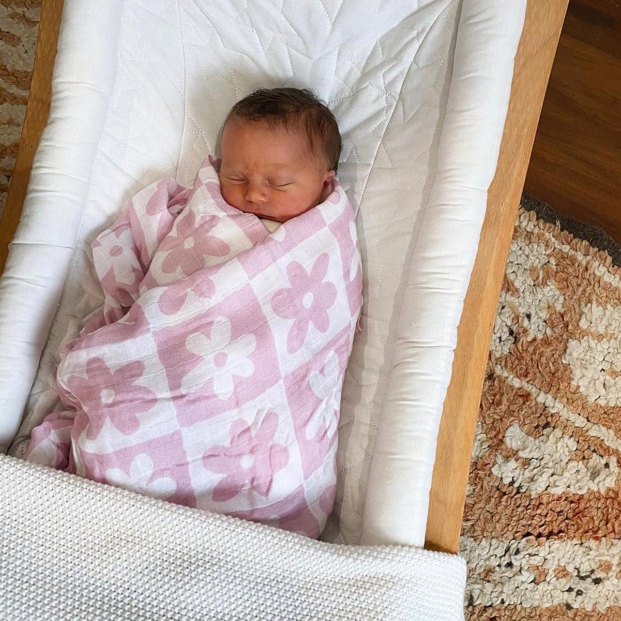 Soli Muslin Swaddle - Pink - Little Reef and Friends