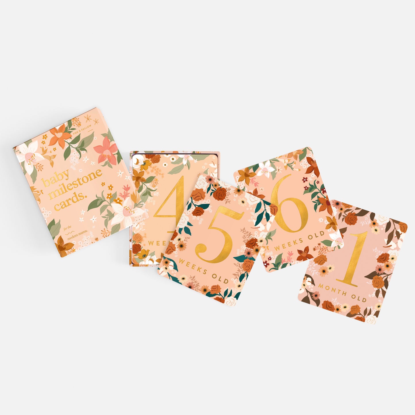 Baby Milestone Cards - Floral - Little Reef and Friends