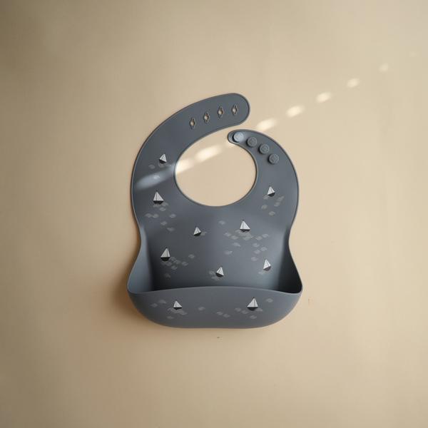 Silicone Baby Bib - Boats - Little Reef and Friends