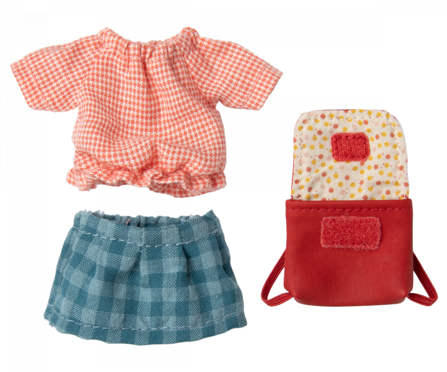 Clothes & Bag for Big Sister Mouse - Red - Little Reef and Friends