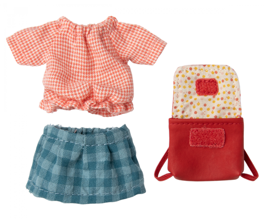Clothes & Bag for Big Sister Mouse - Red - Little Reef and Friends