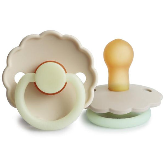 Daisy Night Rubber Pacifier - Cream - Little Reef and Friends