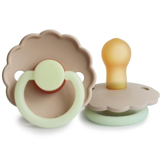 Daisy Night Rubber Pacifier - Croissant - Little Reef and Friends