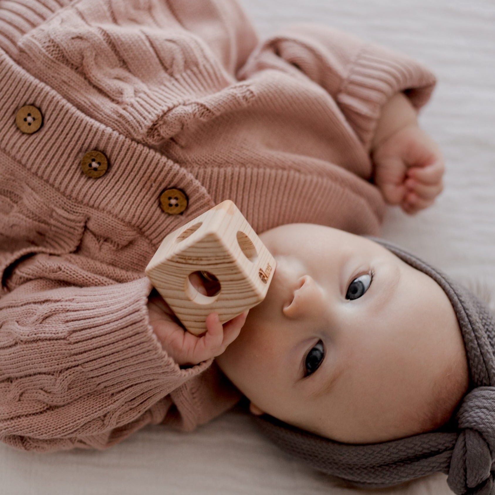 Wooden Cube Rattle - Little Reef and Friends