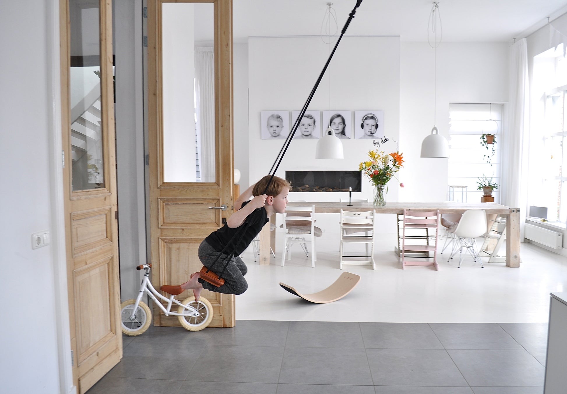 Traditional Wooden Swing - Black - Little Reef and Friends