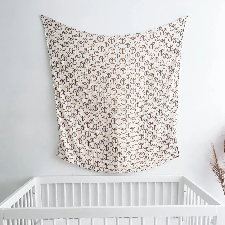 Peace Baby Muslin Swaddle - Little Reef and Friends