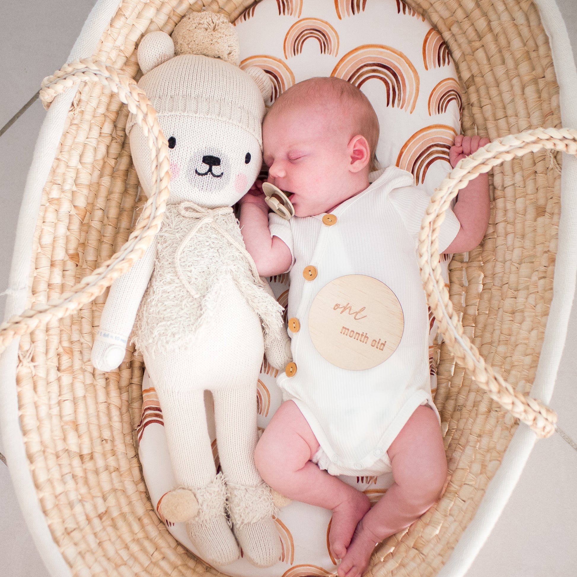 Wooden Baby's Month Milestone Discs - Classic - Little Reef and Friends